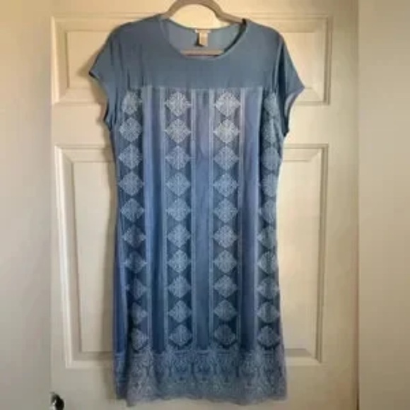 Sundance Twilight Embroidered Chiffon Shift Dress Small Gatsby - Picture 2 of 3